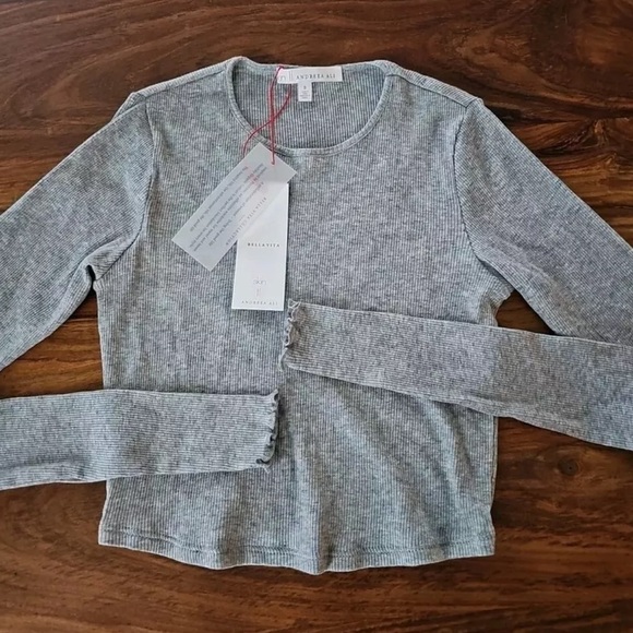 *NWT* Skin x Andreea Ali Long Sleeve Ribbed Crop Top - Picture 1 of 4